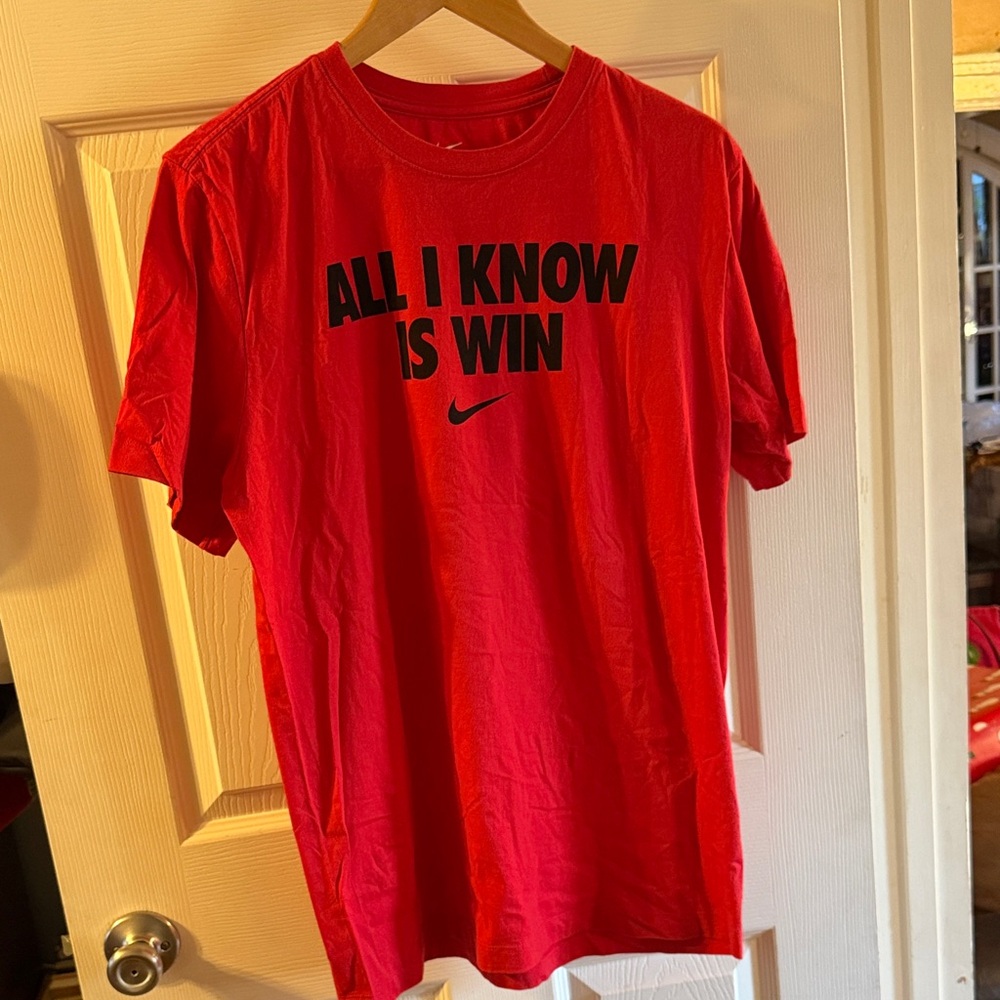 Nike Red 'All I Know Is Win' Men's T-Shirt